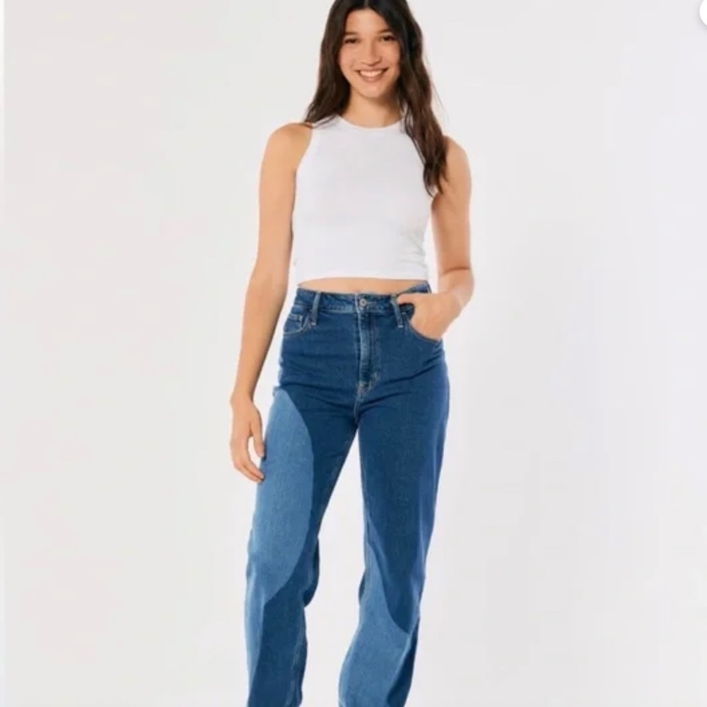 Hollister Ultra High Rise Dad Denim Jeans Size 1R Waist 25" Length 31" Perfect! - Picture 3 of 8
